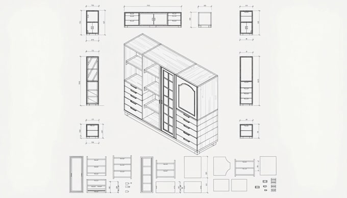 create 2d cad millwork, cabinetry, shop drawings, cutlist