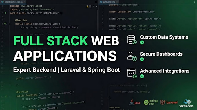 build a custom web application with spring boot or laravel