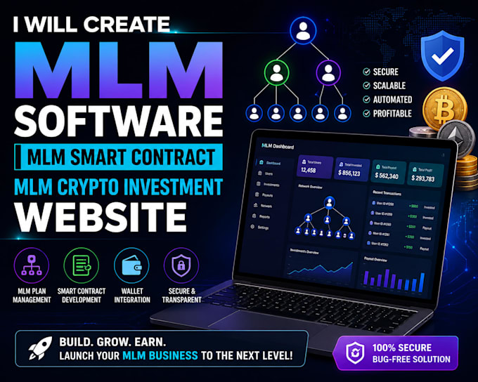 create mlm software, mlm smart contract, MLM crypto investment website