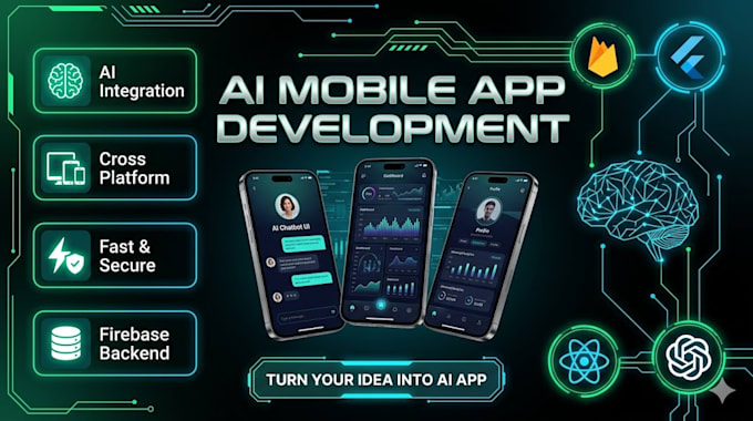 develop ai mobile app using flutter, react native, openai API