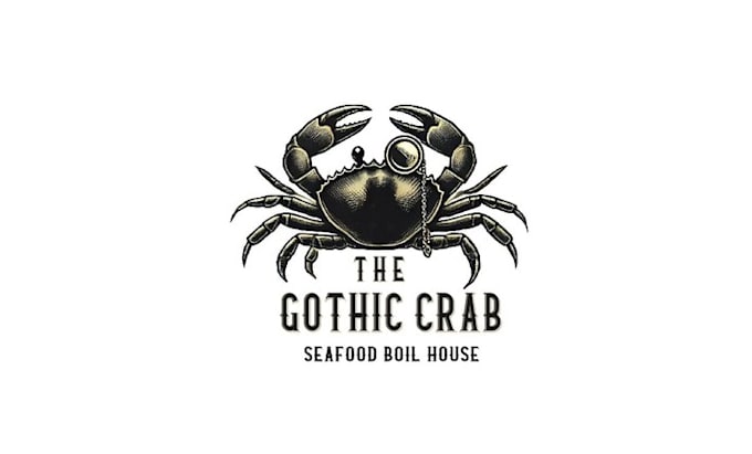 design gothic style seafood restaurant logo