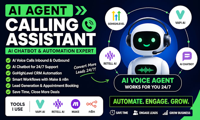 do ai agent calling assistant gohighlevel ai chatbot vapi retell ai make n8n
