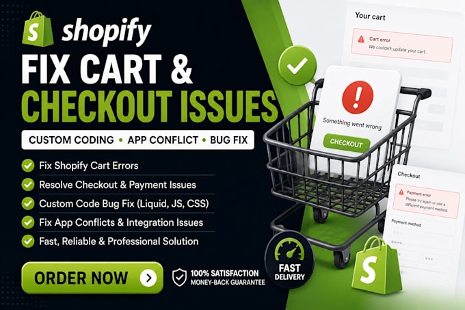 fix shopify cart error checkout issue shopify custom coding bug app conflict