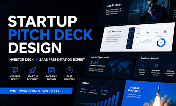 startup pitch design, investor deck, saas presentation