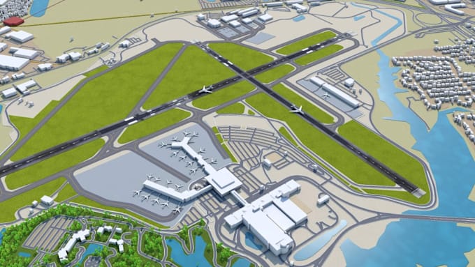do 2d,3d airport design, terminal architecture, signage master plan rendering