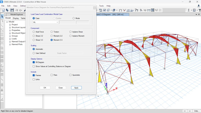 provide etabs structural modeling and design