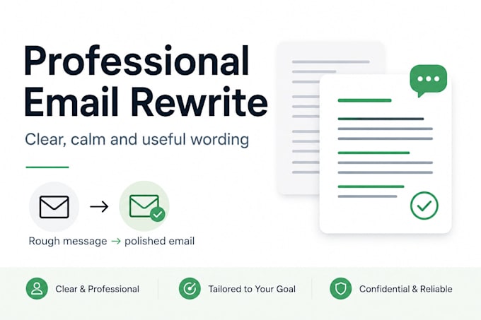 rewrite your rough email into clear professional wording