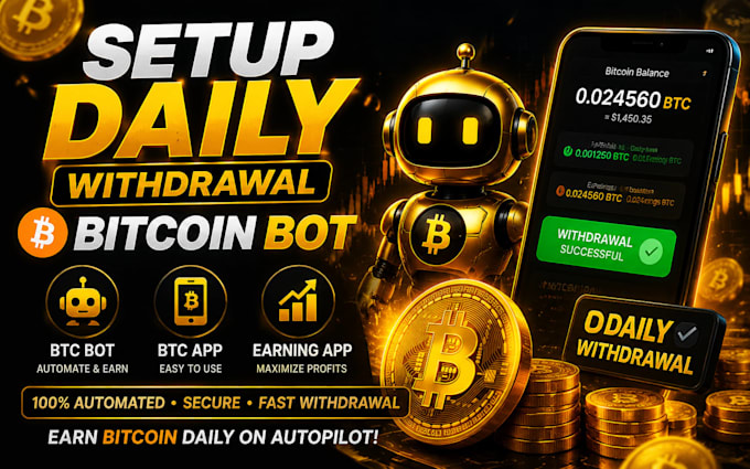 setup daily withdrawal bitcoin bot, btc app, earning app on your device