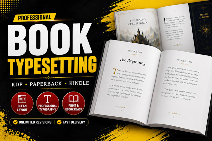 do professional book typesetting and interior formatting clean layout publishing
