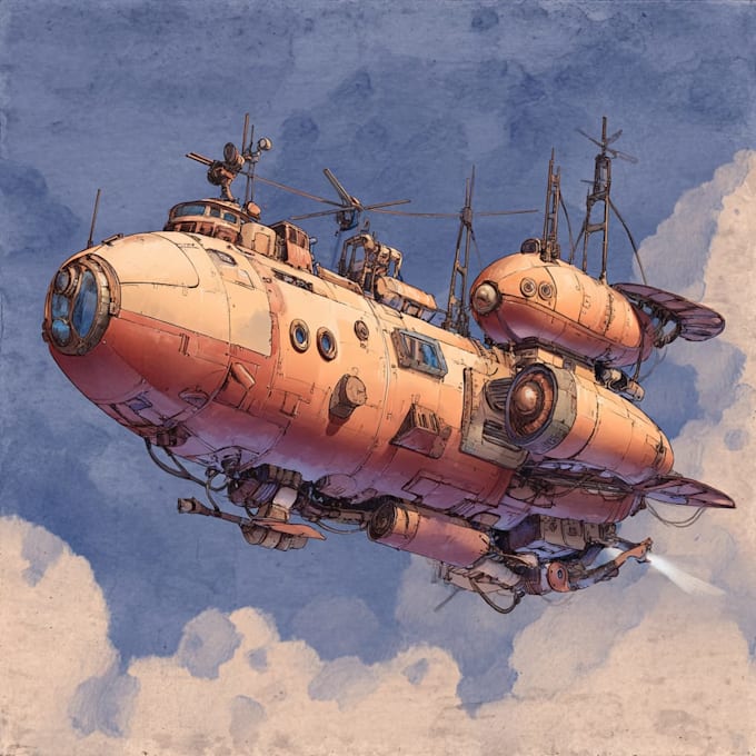 draw high quality spaceship concept