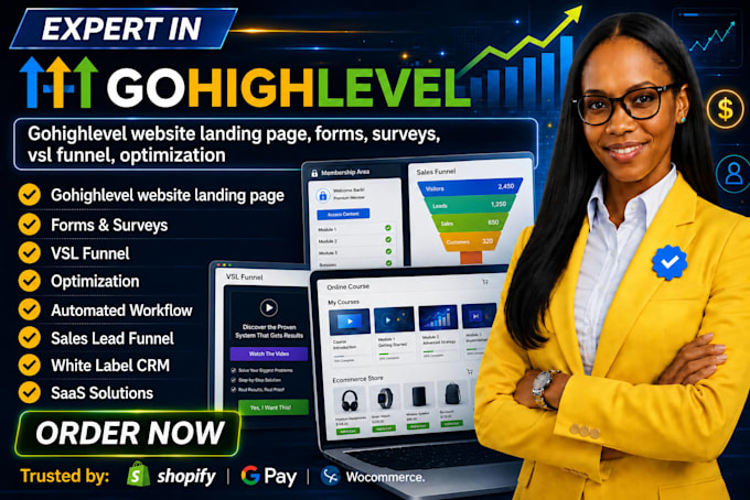 do gohighlevel website landing page, forms, surveys, vsl funnel, optimization