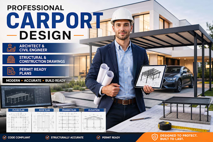 design professional carport structures and construction drawings