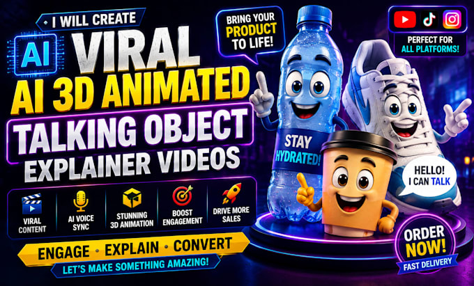create viral ai 3d animated talking object explainer videos