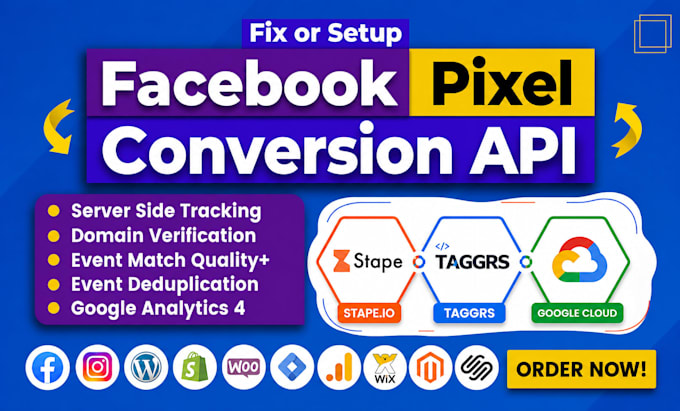 setup facebook conversion api meta server side tracking, stape, taggrs, gtm, ga4