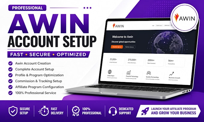 create and setup your awin affiliate account professionally