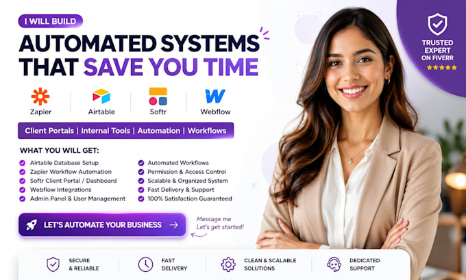 zapier airtable softr webflow client portal internal tool automation workflow
