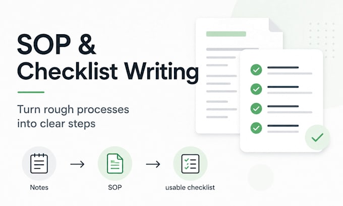 turn your rough process into a clear sop or checklist