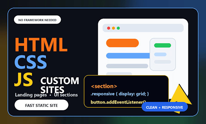 build responsive HTML CSS javascript websites
