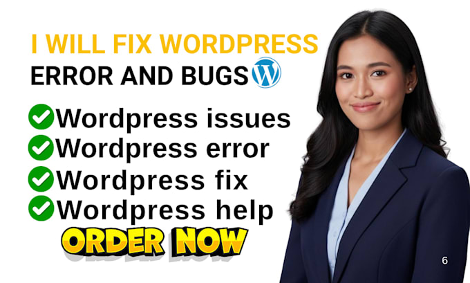 fix wordpress website error wordpress bug fix wordpress issues wordpress help