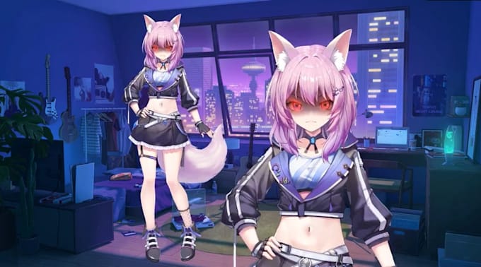 draw anime live2d vtuber model, vtuber avatar, quality rigging for vtube studio