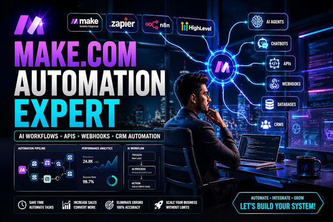 build make com automation workflows and integrations