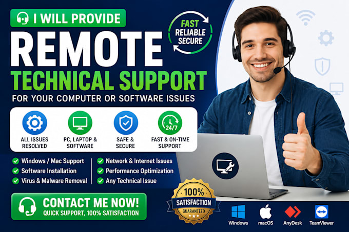 provide remote pc troubleshooting and IT support