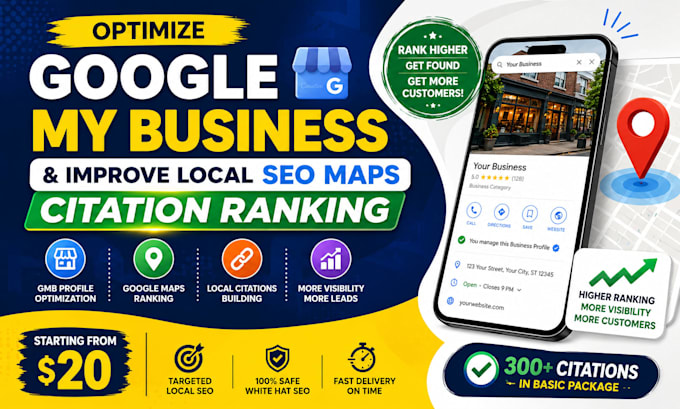 optimize google my business profile and improve local SEO maps citation ranking