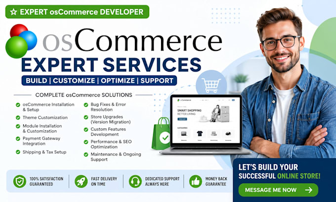 design or develop oscommerce ecommerce website development migration or fix bug