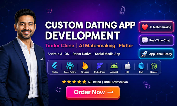 develop dating app tinder clone matchmaking app flutter android ios social media