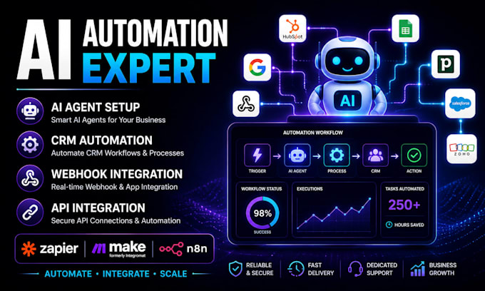 build ai agent, CRM automation and webhook integration