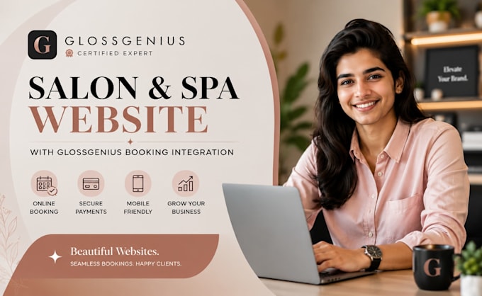 design salon spa website with glossgenius booking integration