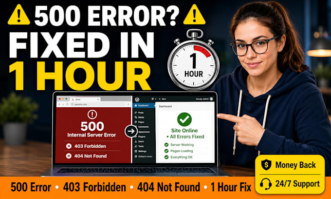 quickly fix wordpress http 500 internal server, 403, 404 forbidden critical 1hrs