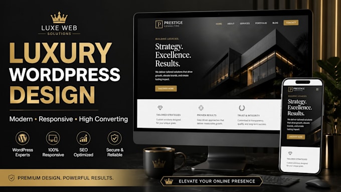 create modern luxury wordpress website design for business