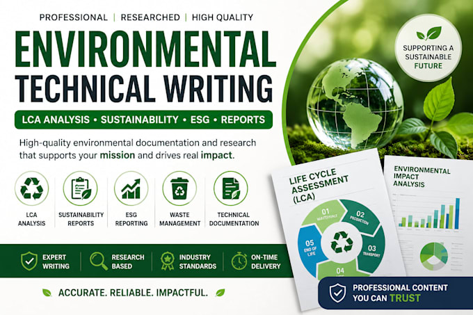 do environmental technical writing, lca and sustainability reports