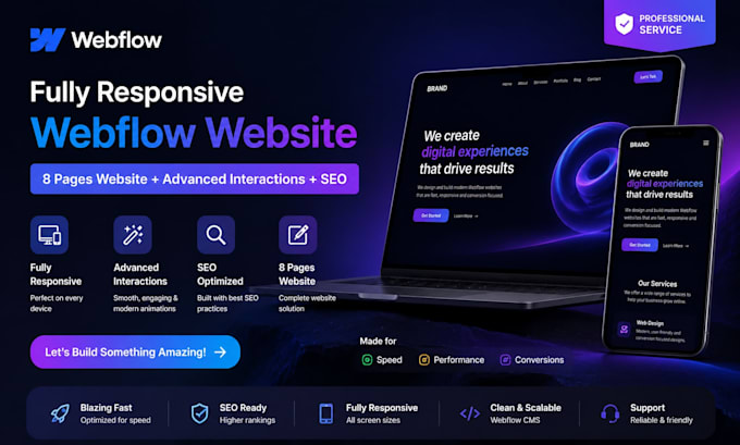 design redesign webflow website developer landing page fix webflow to wordpress