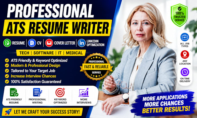 write ats tech, software, IT, medical resume, CV, cover letter and linkedin
