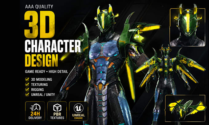 game ready 3d character modeling for unity and unreal