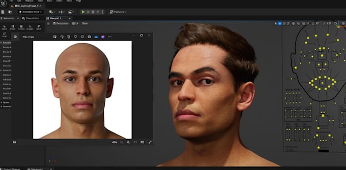 create realistic 3d metahuman charcter, character rigging, maya, blender, live2d