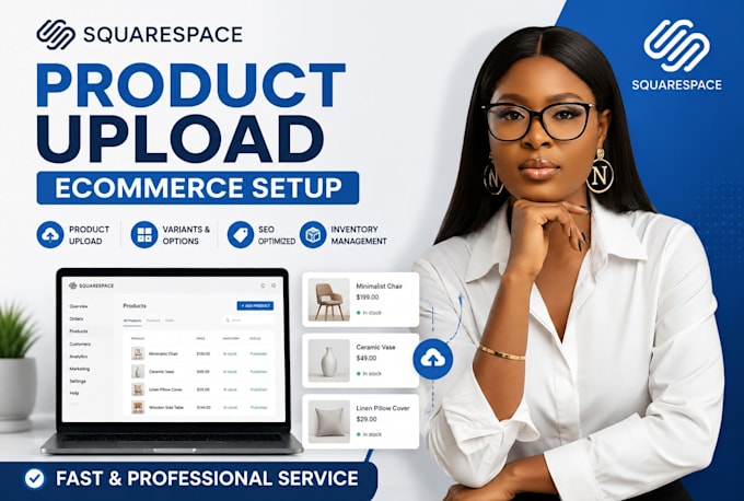 upload products to your squarespace store and setup squarespace ecommerce