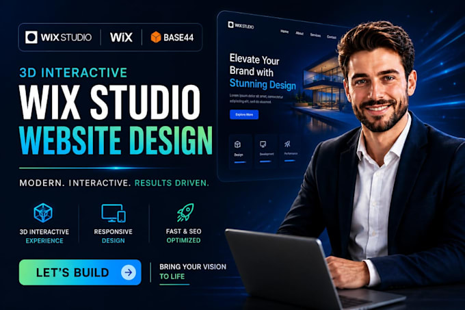 create 3d interactive wix studio website redsign wix base44 wix code wix blog