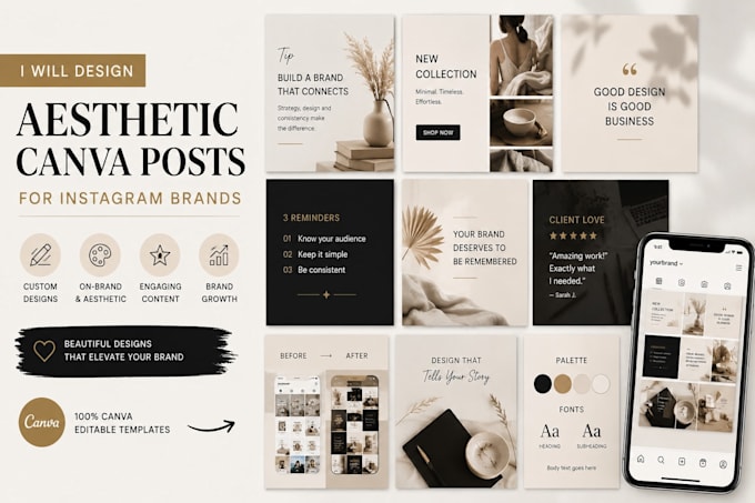 design aesthetic canva posts for instagram brands