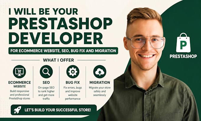 be your prestashop developer for ecommerce website seo bug fix and migration