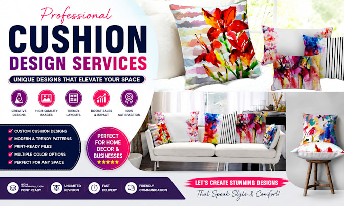 create stunning cushion cover designs and mockups