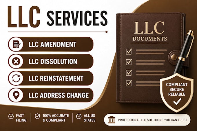 do US llc dissolution, amendment, ein closure and address change