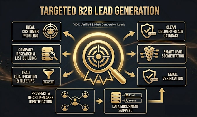 b2b lead generation, email list building, and linkedin leads