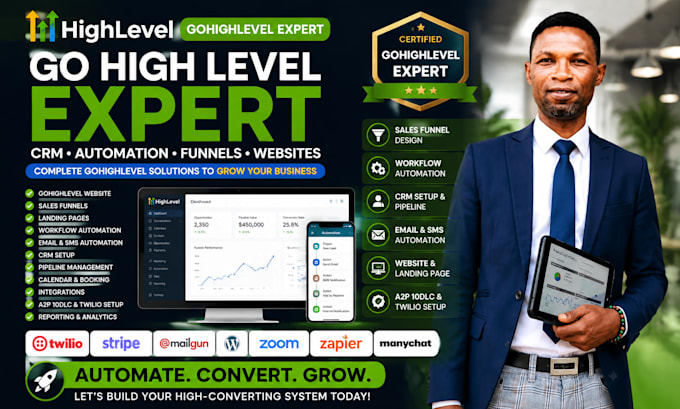build gohighlevel website sales funnels and automation workflows