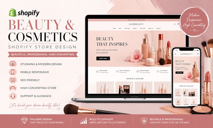 do beauty and cosmetics shopify store design