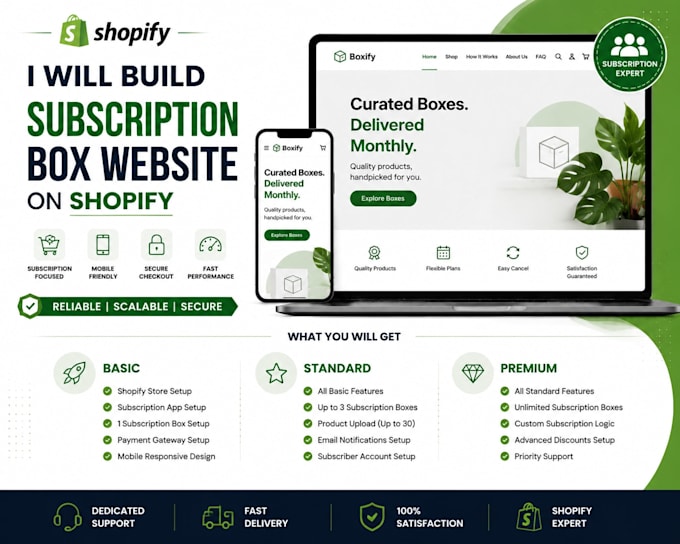 build a subscription box website on shopify