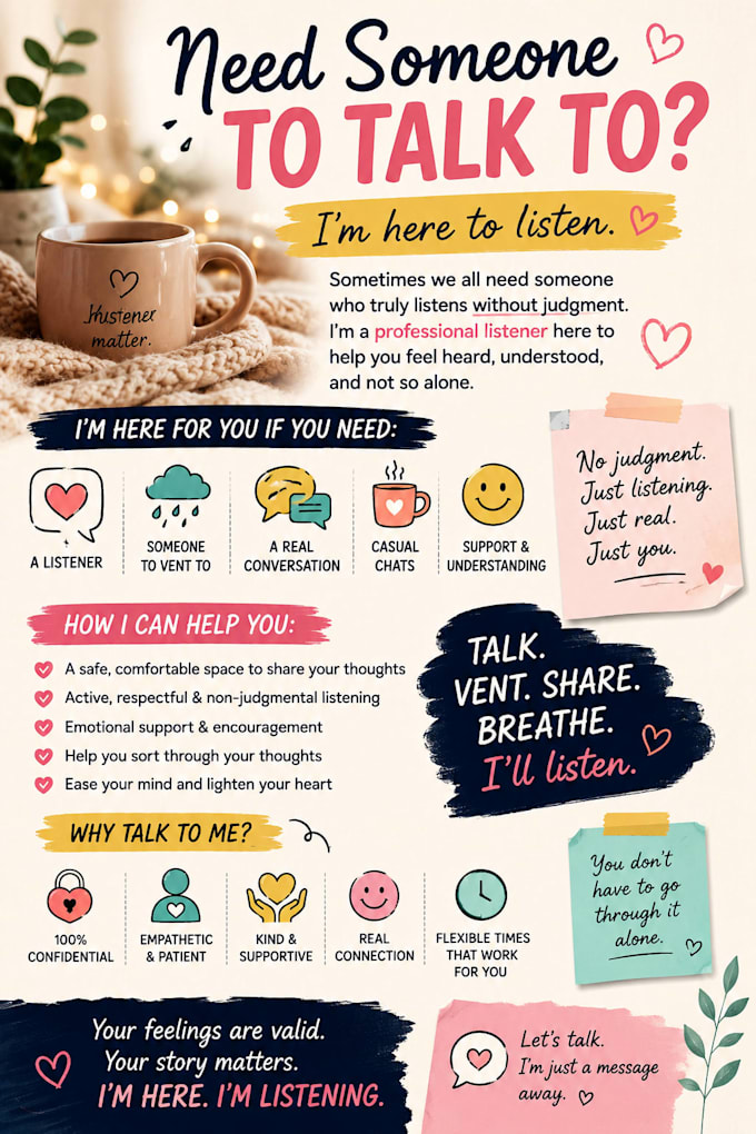 listen offer comfort and guide you and talk