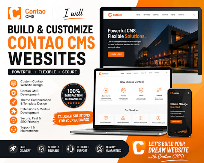 build upgrade redesign optimise a modern contao cms website business, fix bug